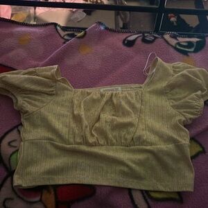 Yellow flower cropped top